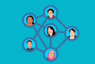 Vernetzung online Personen